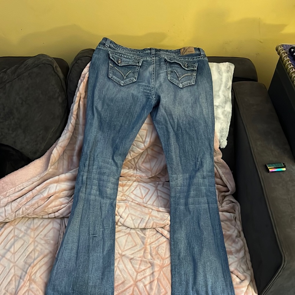 Vanity jeans 33w 37L low rise flare